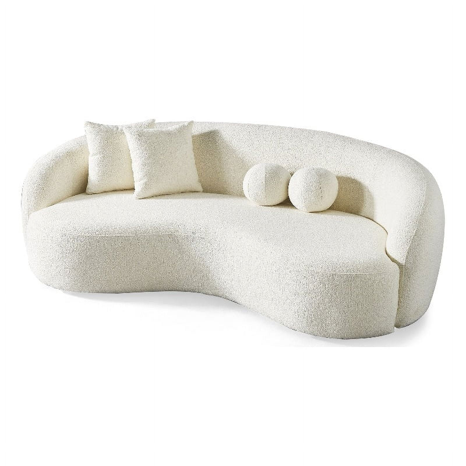 Bursa Japandi Style Luxury Modern Boucle Fabric Curvy Ivory Couch ... inside Bringing Japandi Serenity Home The Bursa Boucle Couch Story