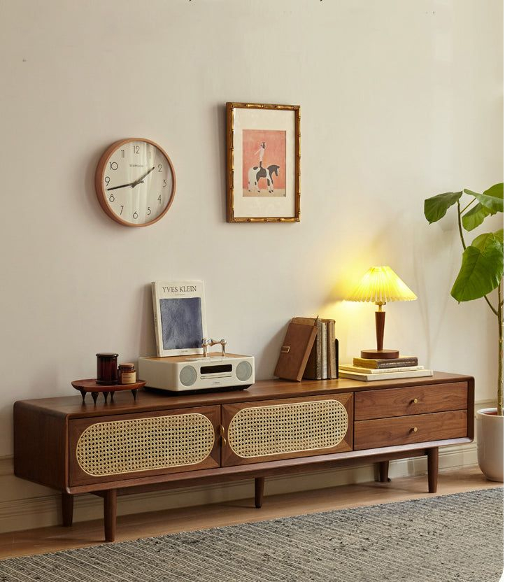 Buy Rattan Walnut Tv Stand, Tv Stand Walnut, Dark Walnut Tv Stand In ... within Beyond Entertainment How a Dark Walnut TV Stand Can Transform Your Room