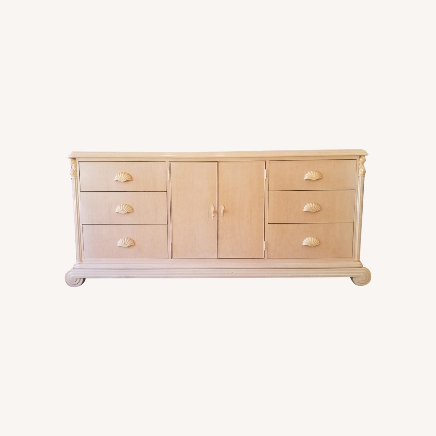 Coastal Seaside Theme Dresser With Matching Mirror - Aptdeco inside