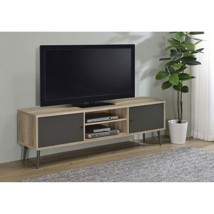 Coaster Allie 2-Door Engineered Wood Tv Stand With Storage Shelf ... inside