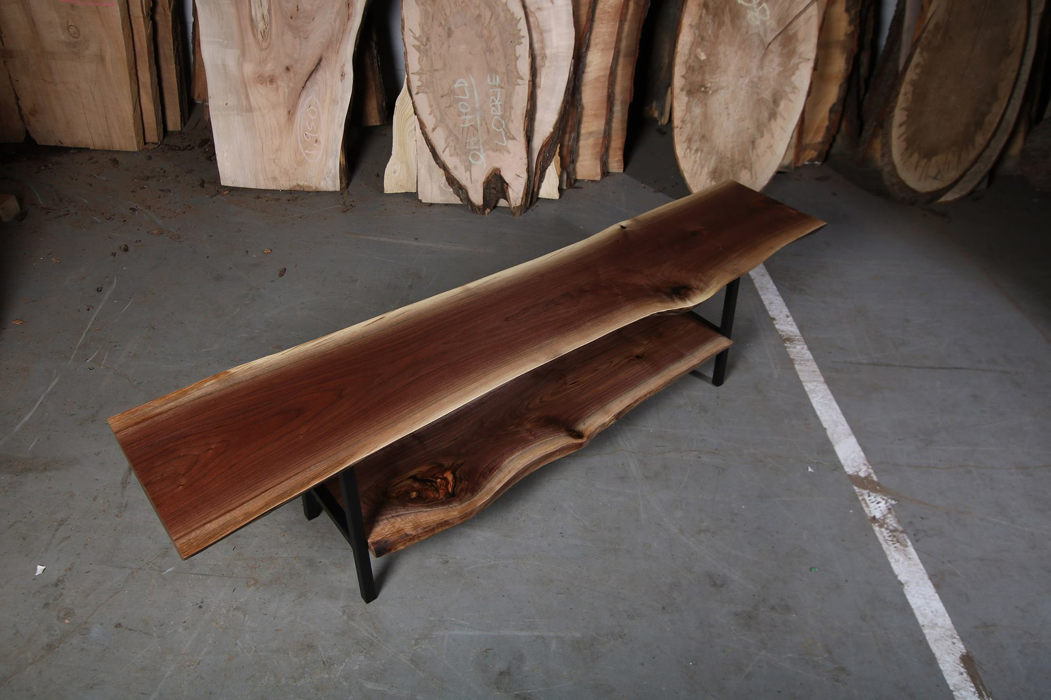 Live Edge Walnut Tv Stand With Shelf - Anglewood Furniture pertaining to
