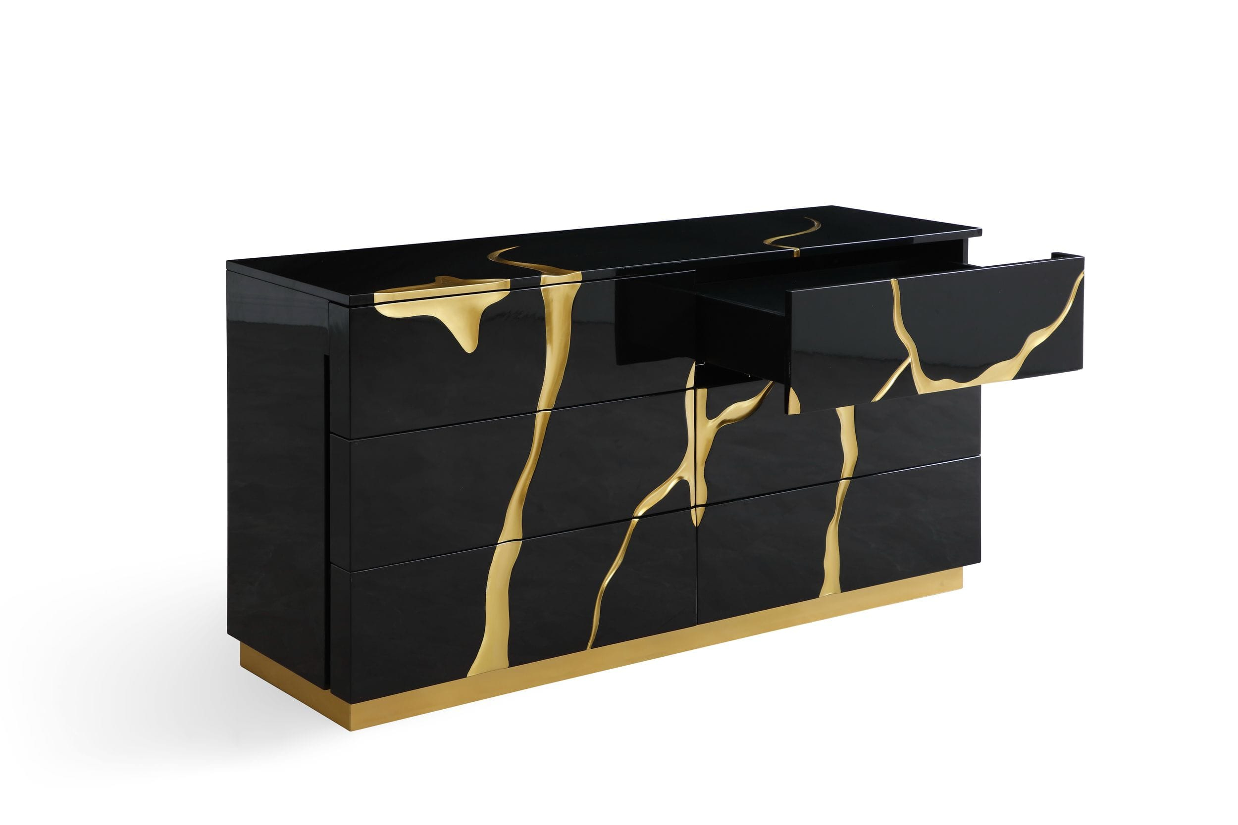 Modrest Aspen - Modern Black And Gold Dresser | Atlas Furniture Imports within Discovering the Craftsmanship Behind the Modrest Aspen Chest