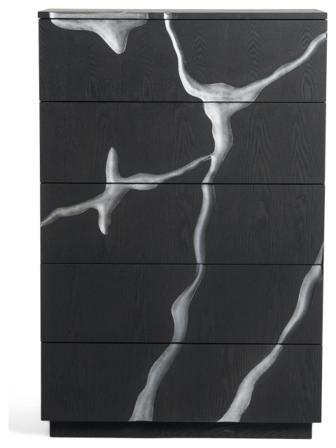 Modrest Aspen Modern Matte Brown Ash And Silver Chest - Contemporary ... in Discovering the Craftsmanship Behind the Modrest Aspen Chest