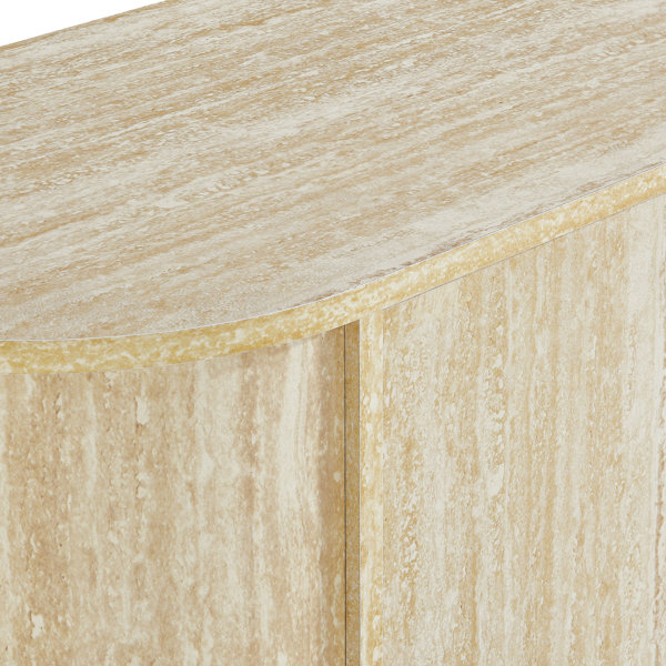 Modway Overture 63” Oval Faux Travertine Sideboard In Travertine | Wayfair within