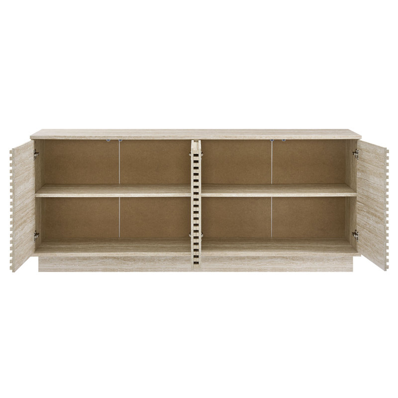 Modway Render 70" Faux Travertine Sideboard Cabinet Tv Stand In ... inside Transform Your Living Room The Overture 63" Faux Travertine TV Stand