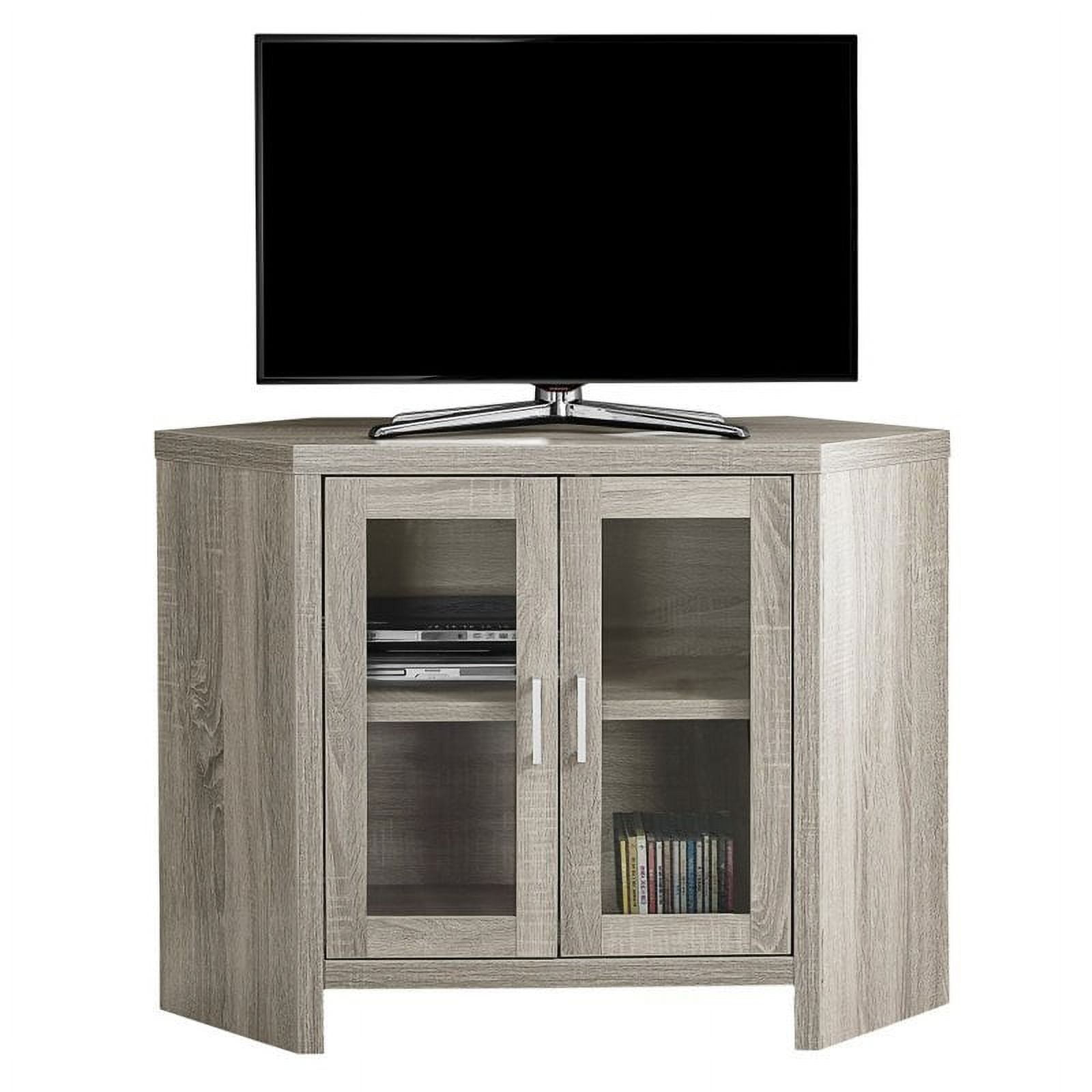 Pemberly Row 42" Corner Tv Stand In Dark Taupe - Walmart.com throughout Maximizing Corner Space The Pemberly Row 48" TV Stand Advantage