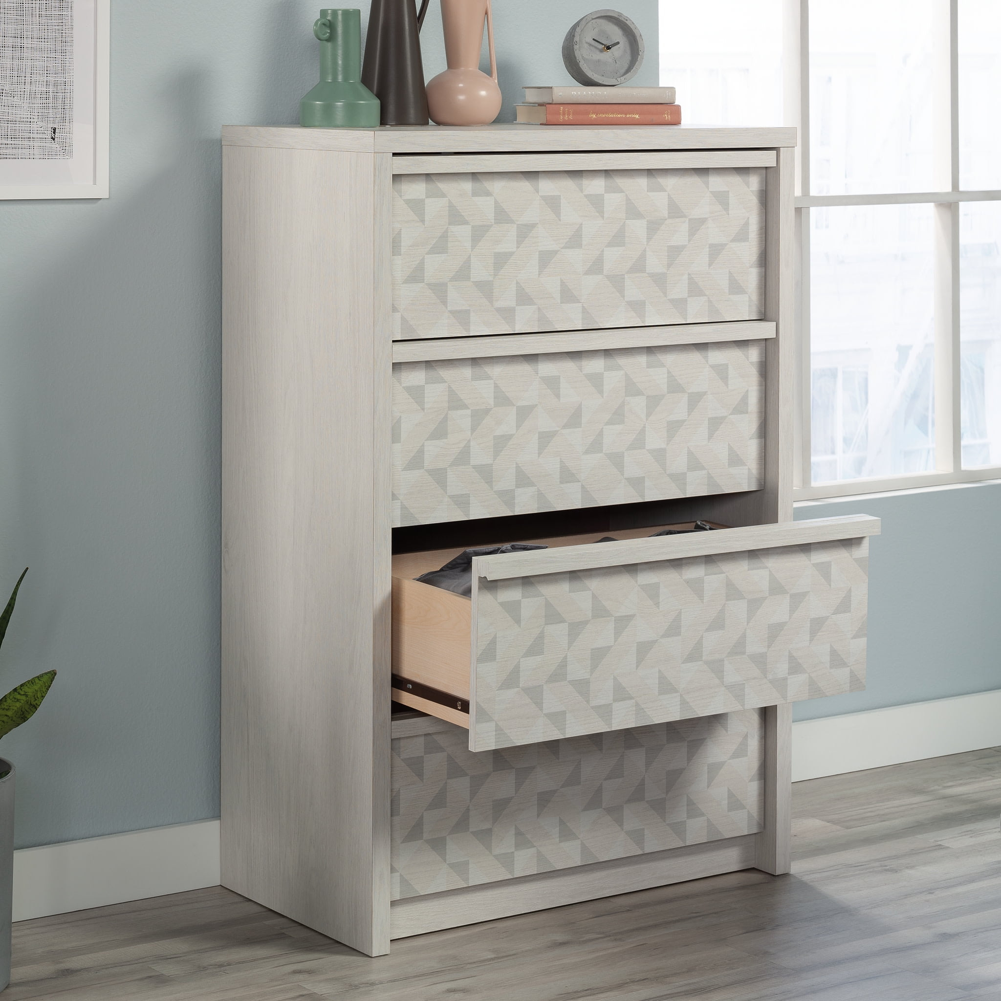 Sauder Harvey Park 4-Drawer Engineered Wood Chest In Glacier Oak Finish ... with Unpacking the Sauder Harvey Park Chest Your Style Guide