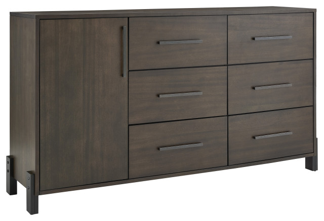 Stephenson Door Dresser, Nutmeg Brown - Transitional - Dressers - By ... pertaining to