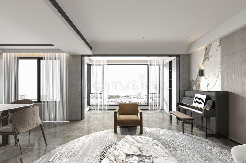 Transform Your Living Room With Stunning Interior Designs Stock Image ... in Transform Your Living Room with a Glossy White Contemporary Casegood