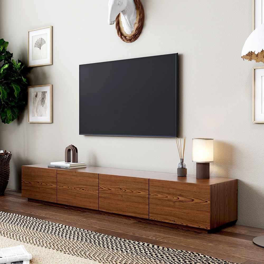 Tv Media Stands – Artofit regarding The Art of Styling Your Transitional Walnut TV Stand