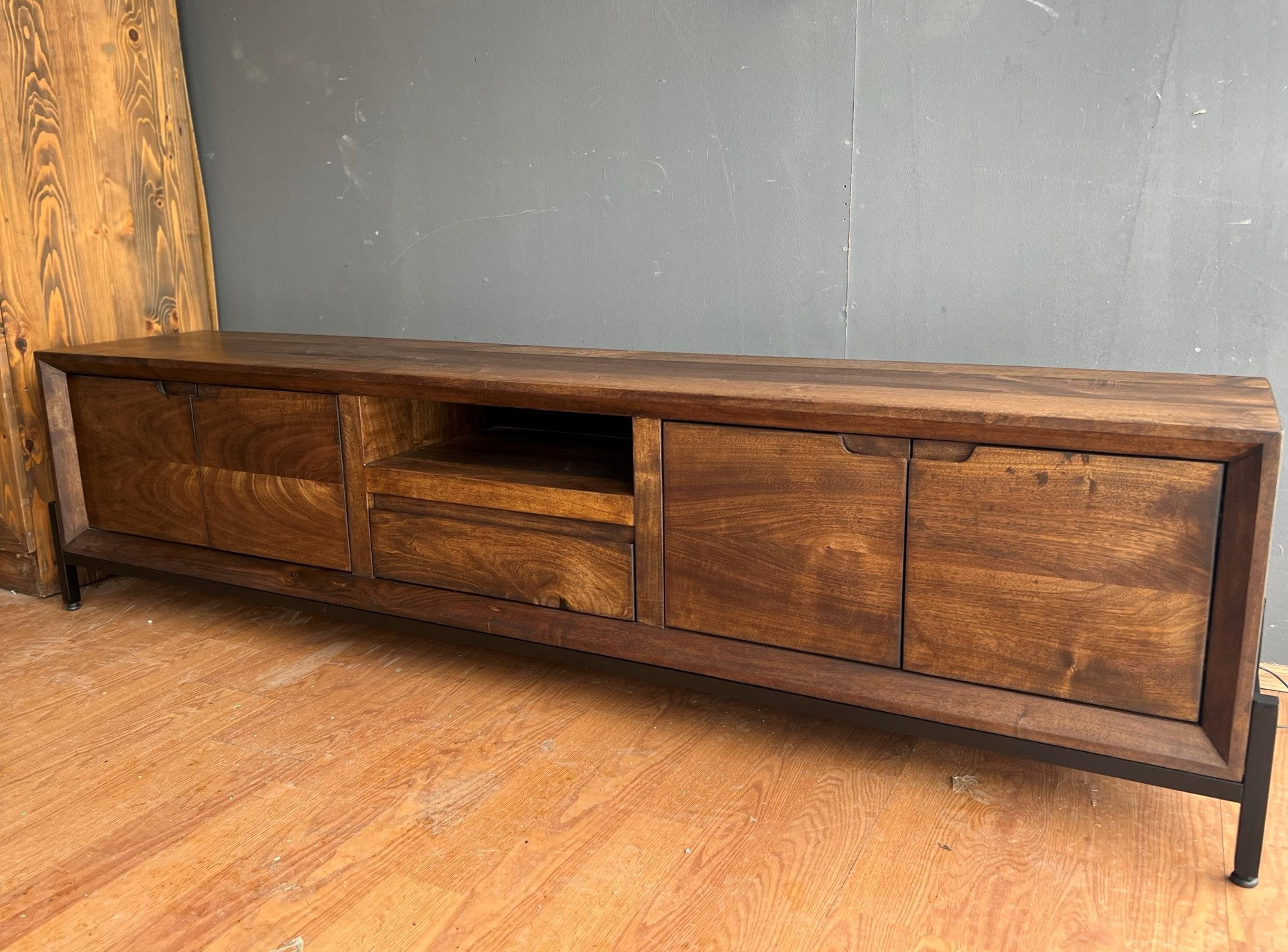 Walnut Modern Tv Stand / Modern Tv Unit / Custom Made Tv Stand - Etsy inside Understanding the Craftsmanship Behind a 60-inch Walnut TV Stand