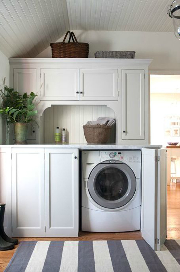 20 Stylish And Hidden Laundry Room Designs | Home Design And Interior in A Clever Storage Box Hides A Laundry Room Inside A Bath