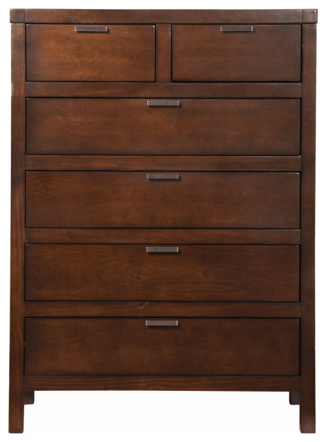 36" Brown Solid Wood Six Drawer Chest - Transitional - Dressers - By ... for Boheme Chimay 6-Drawer Chest