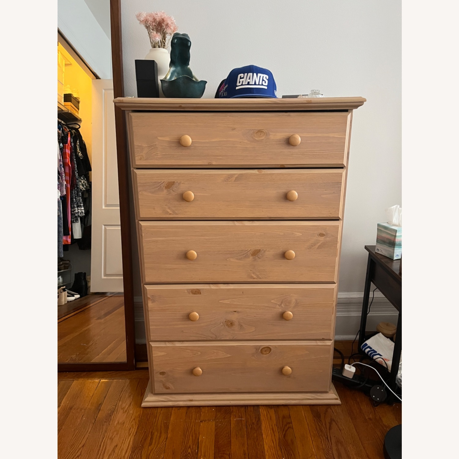 5 Drawer Dresser In Natural Finish Real Wood - Aptdeco regarding Choosing Furniture That Lasts Exploring the Jenna 7-Drawer Solid Wood Dresser