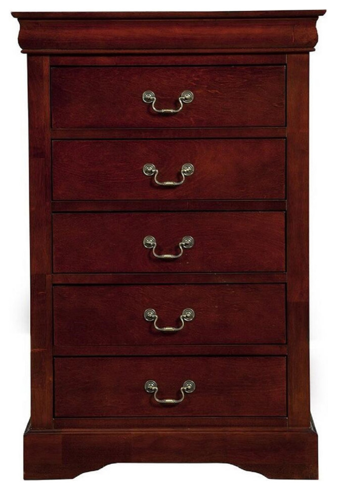 5 Drawers Chest, Cherry - Traditional - Dressers - By Simple Relax | Houzz for Picket House Furnishings Ellington 5-Drawer Chest In Cherry