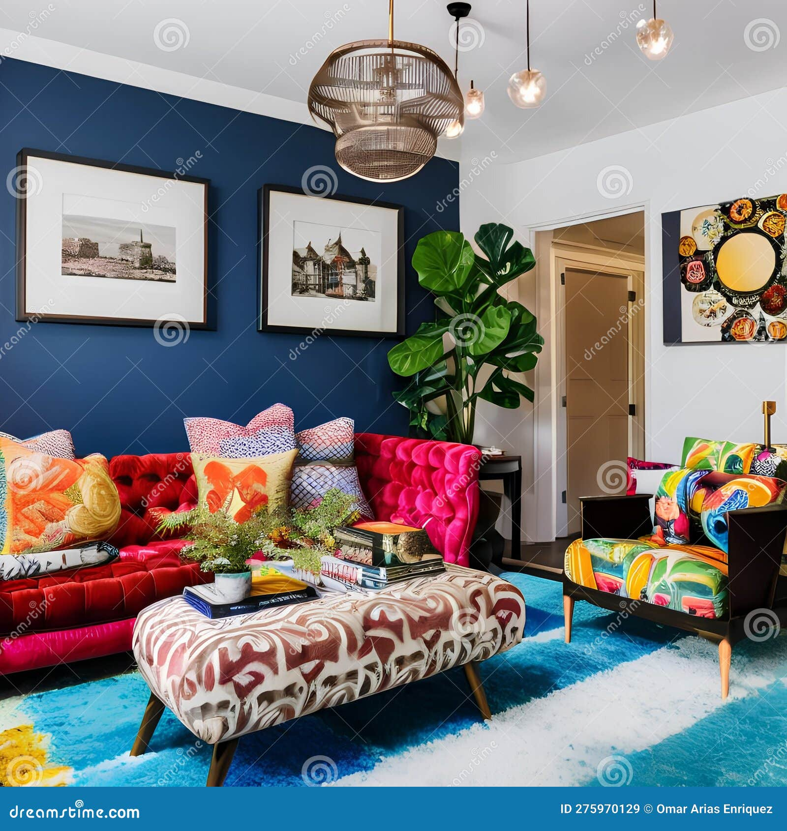 6 An Eclectic, Vintage-Inspired Living Room With A Mix Of Colorful ... within Breaking Through Design Boundaries Using Vibrant Upholstery