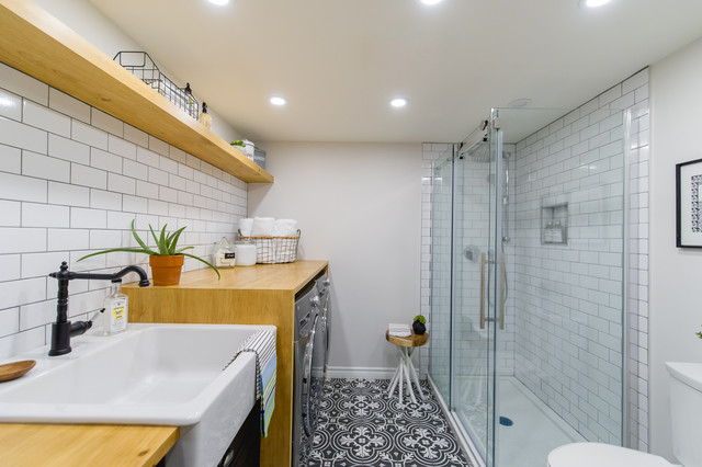 A Bathroom And Laundry Room In 85 Square Feet within How to Fit a Washer, Dryer, and Full Bath in 85 Sq Ft