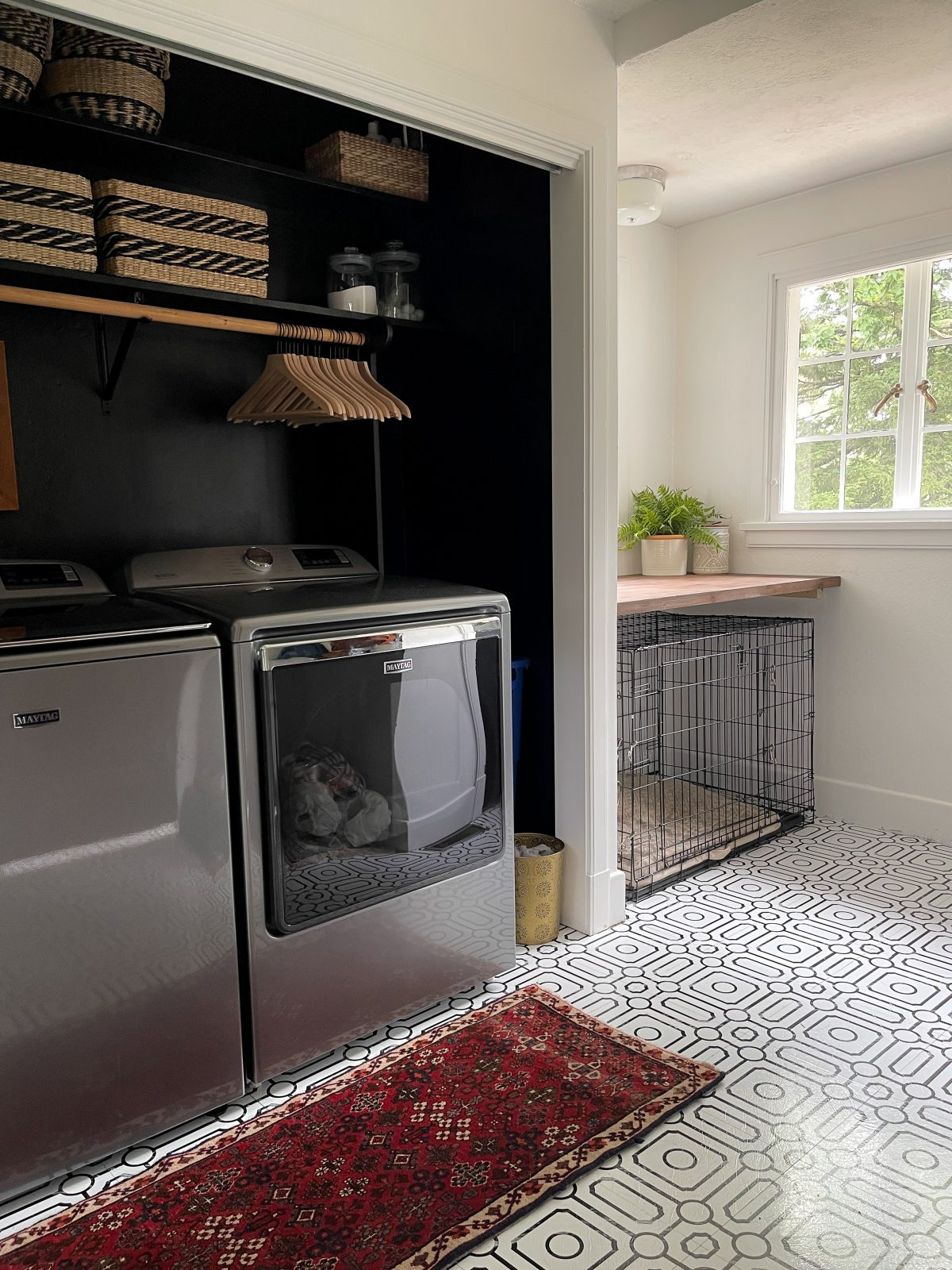 A Classic Black And White Laundry Room Makeover for The Enduring Appeal and Practicality of Monochrome Laundry Design