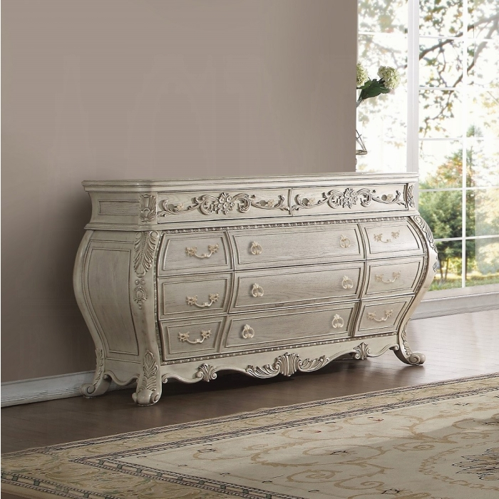 Acme Ragenardus Dresser, Antique White with Acme Ragenardus Dresser, Antique White