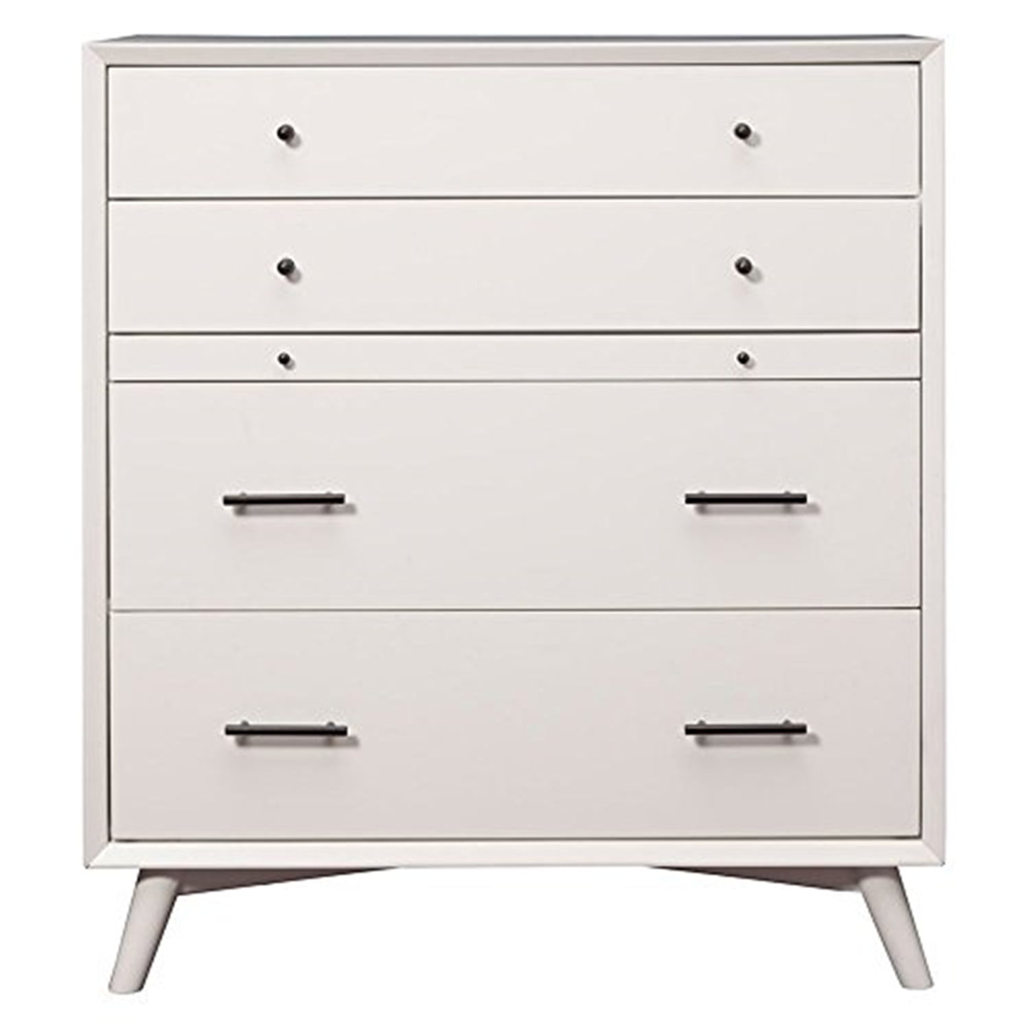 Alpine Furniture Flynn Mid Century Modern 4 Drawer Multifunction Chest ... intended for Origins By Alpine Trinidad 5 Drawer Multifunction Chest In Toffee (Brown)
