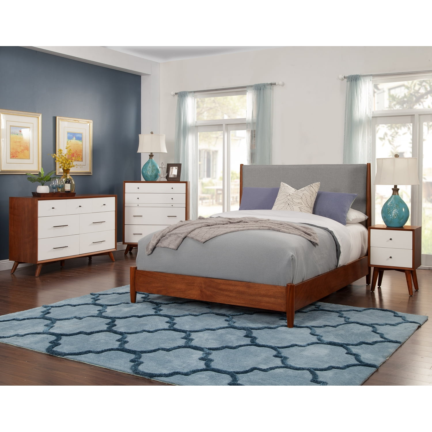 Alpine Furniture Flynn Mid-Century Modern 7 Drawer Two Tone Wood ... with regard to Alpine Furniture Flynn Mid Century Modern Wood 7 Drawer Dresser In Gray
