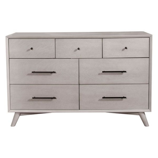 Alpine Furniture Flynn Mid Century Modern Wood 7 Drawer Dresser In Gray ... regarding Alpine Furniture Flynn Mid Century Modern Wood 7 Drawer Dresser In Gray