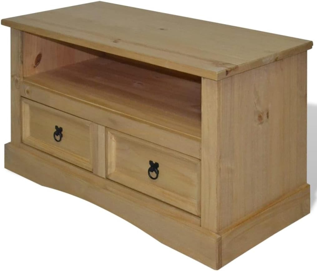 Amazon.com: Vidaxl Tv Stand- Farmhouse Style Brown Mexican Pine Corona ... within A Closer Look at the vidaXL Corona Range TV Stand Durability and Design