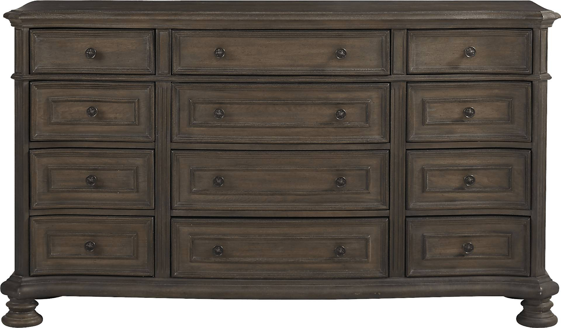 Armitage 5 Pc Dark Brown Wood Queen Bedroom Set With Dresser, Mirror, 3 ... pertaining to Duarte Dresser, Ash Brown