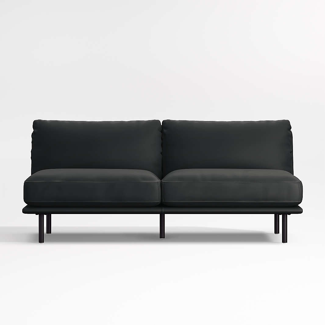 Armless Sofas | Crate & Barrel inside Designing with the Indulge Sofa Practical Tips for Your Black Vegan Leather Piece