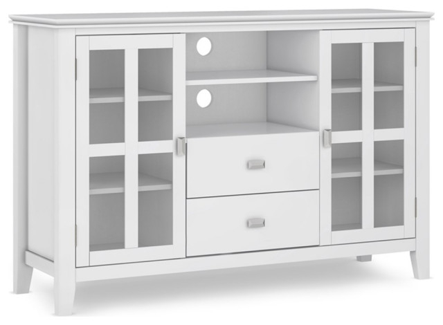 Artisan Solid Wood 53" Wd Contemporary Tv Media Stand In White For Tvs ... throughout Artisan Solid Wood 53" Wd Contemporary Tv Media Stand In White For Tvs Upto 60"