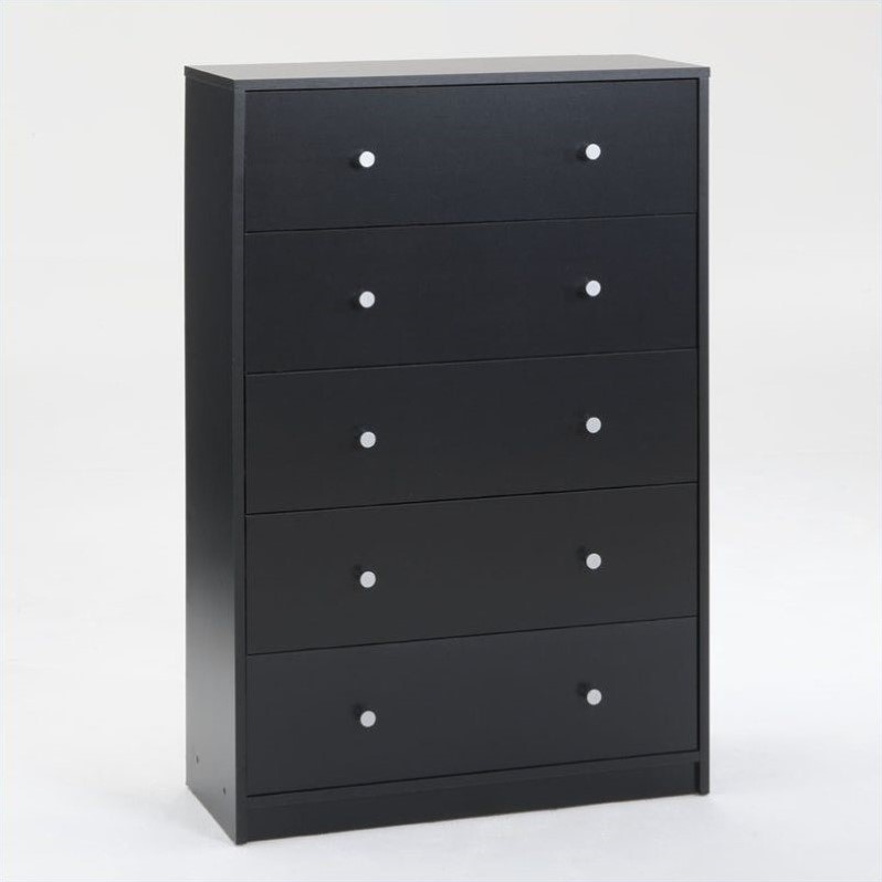 Atlin Designs Contemporary 5-Drawer Engineered Wood Chest In Black ... pertaining to Atlin Designs 5-Drawer Contemporary Engineered Wood Chest In Coffee