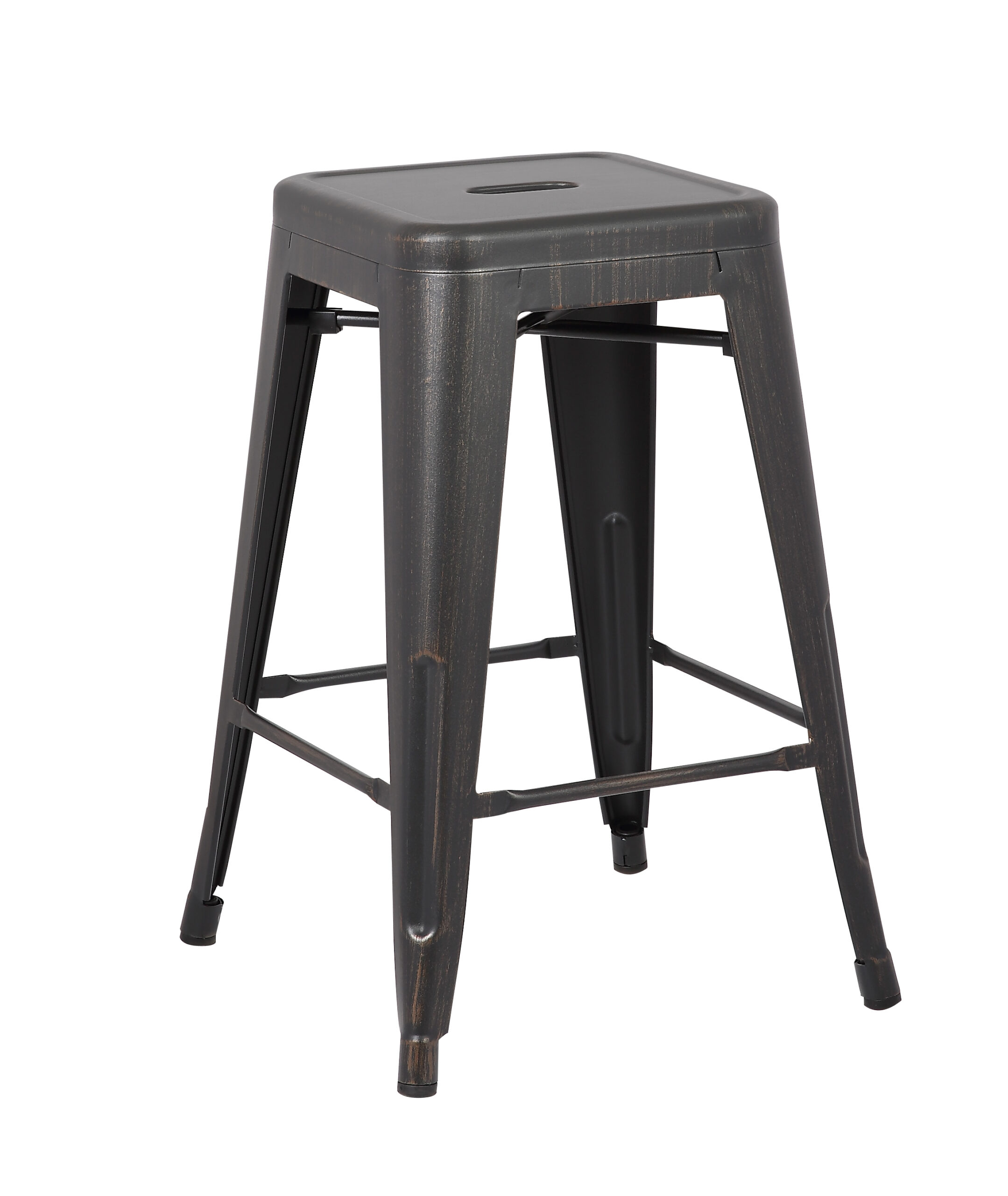 Backless Industrial Metal Bar Stools - Distressed Black (Set Of 2 ... in The Art of Seating Discovering the Backless Industrial Bar Stool with a Gold Geometric Touch