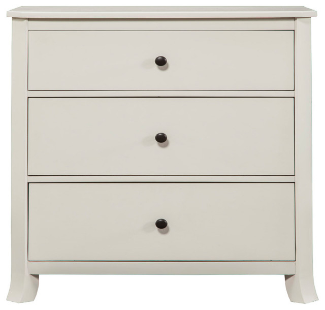 Baker 3 Drawer Small Chest, White - Transitional - Accent Chests And ... within Stapleton 3 Drawer Small Chest, White