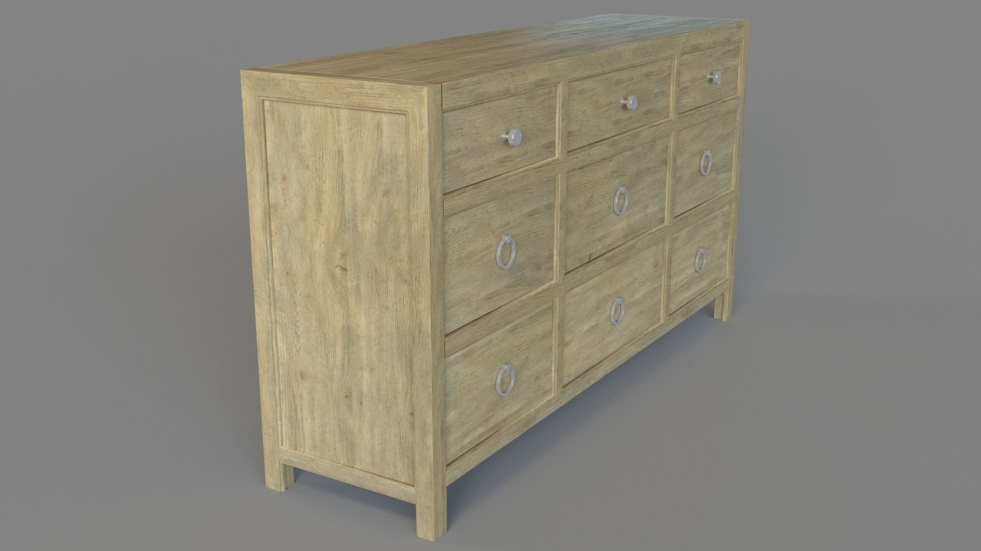 Bedroom Surfrider Nine-Drawer Dresser 3D Model | Cgtrader pertaining to Surfrider 6-Drawer Chest