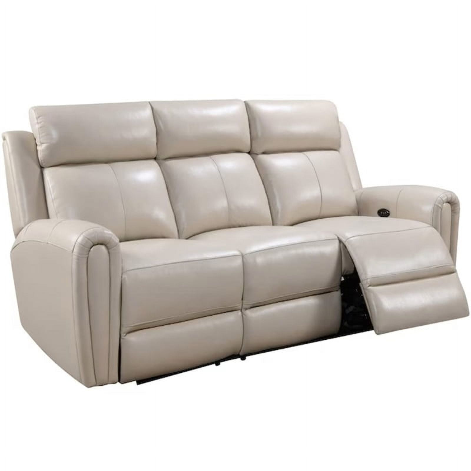 Bowery Hill Modern Geuine Leather & Hardwood Sofa In Cream Finish - Walmart.com throughout Bowery Hill Modern Geuine Leather & Hardwood Sofa In Brown Finish