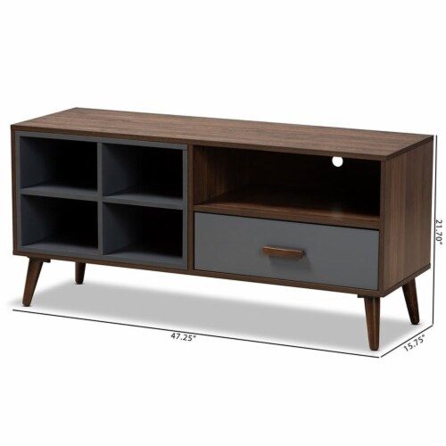 Bowery Hill Modern Wood Tv Stand For Tvs Up To 47 With 1-Drawer In ... inside Understanding the Appeal of Modern Wood TV Stands for Large-Screen Displays