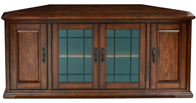 Bowery Hill Traditional Wood Tv Stand For Tvs Up To 60" In Burnished Oak, 60" Corner ... throughout Style Meets Functionality The Bowery Hill TV Stand for Modern Living
