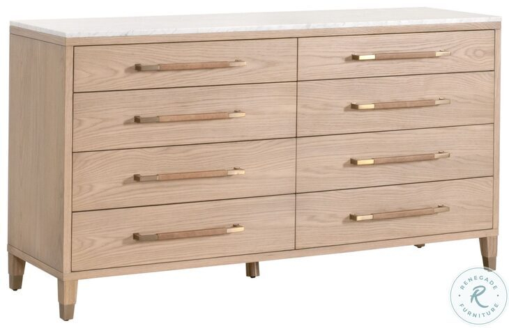 Cambria Natural Oak 8 Drawer Double Dresser From Essentials For Living ... intended for 8 Drawer Double Dresser, Oak