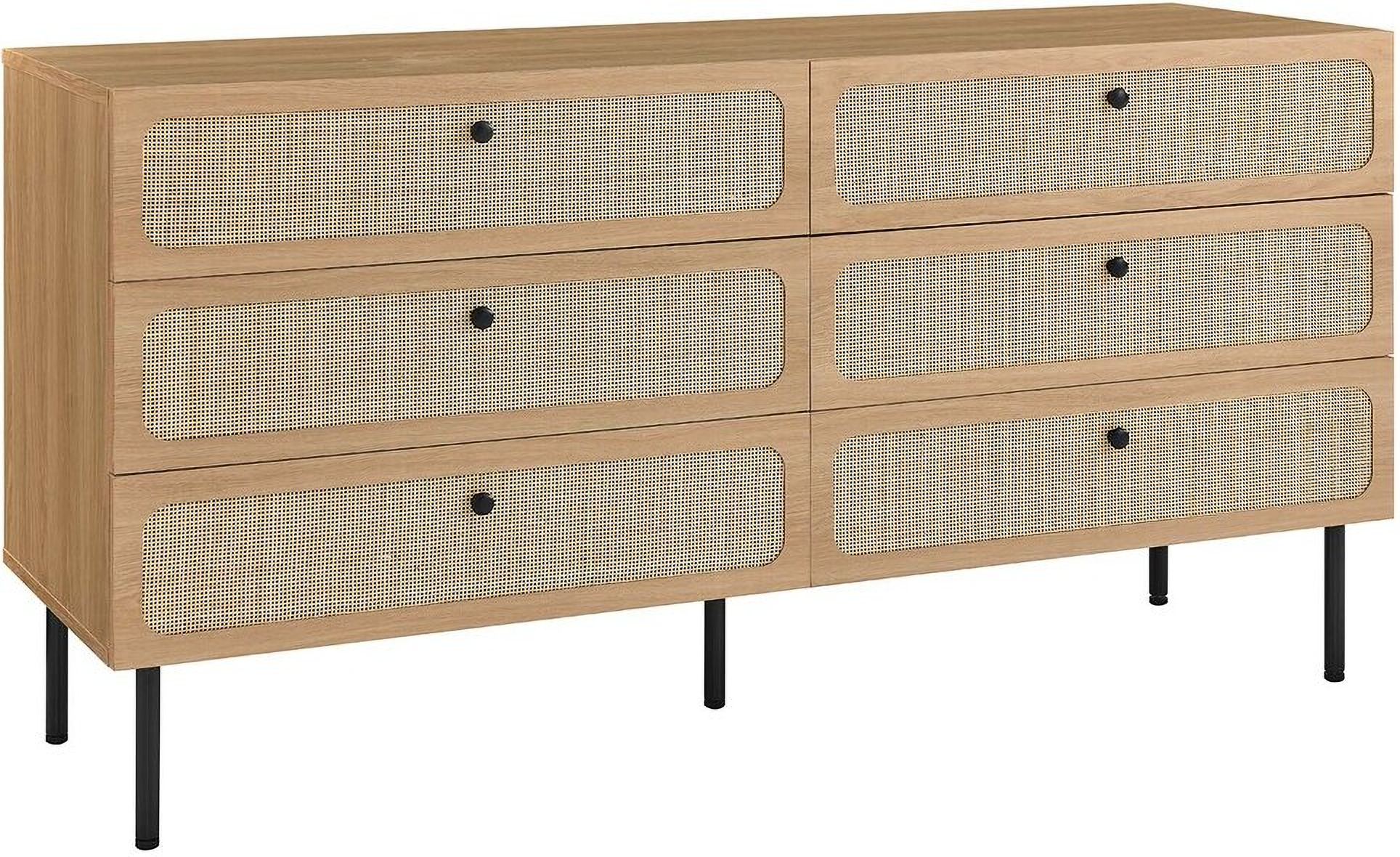 Chaucer 6-Drawer Dresser In Oak By Modway | 1Stopbedrooms pertaining to Beyond the Bedroom Discovering Chaucer Oak Dresser's Potential