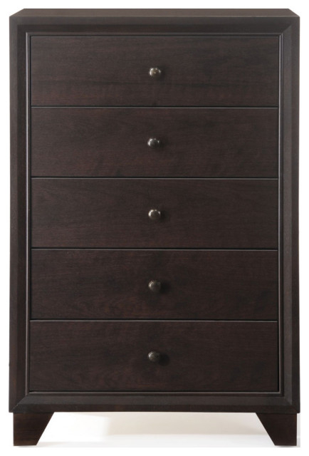Chest With 5 Drawers, Espresso - Transitional - Dressers - By Simple ... in Chest With 5 Drawers, Espresso