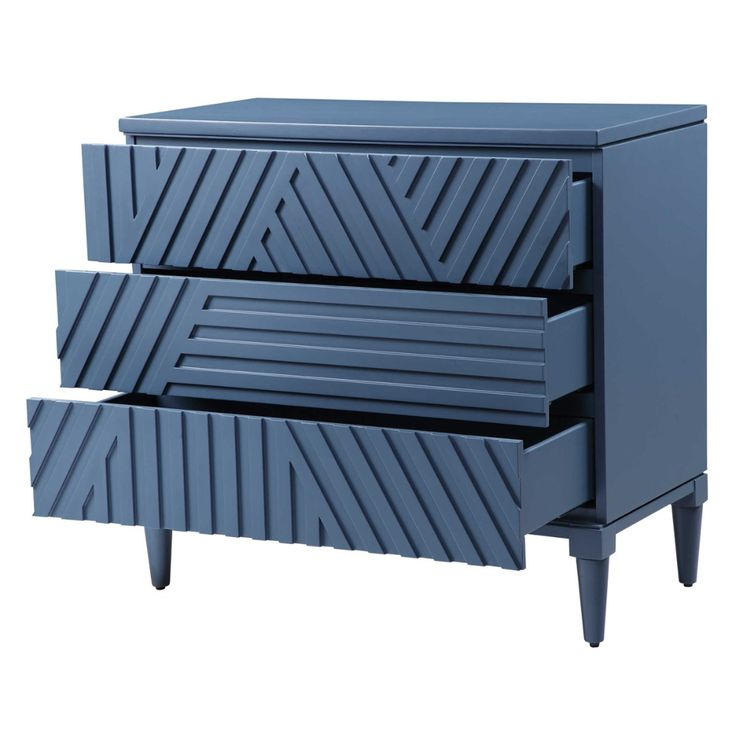 Colby 3 Drawer Chest, Blue | Uttermost | Blue Drawers, Contemporary Drawers, Furniture intended for Uttermost Colby Blue Drawer Chest