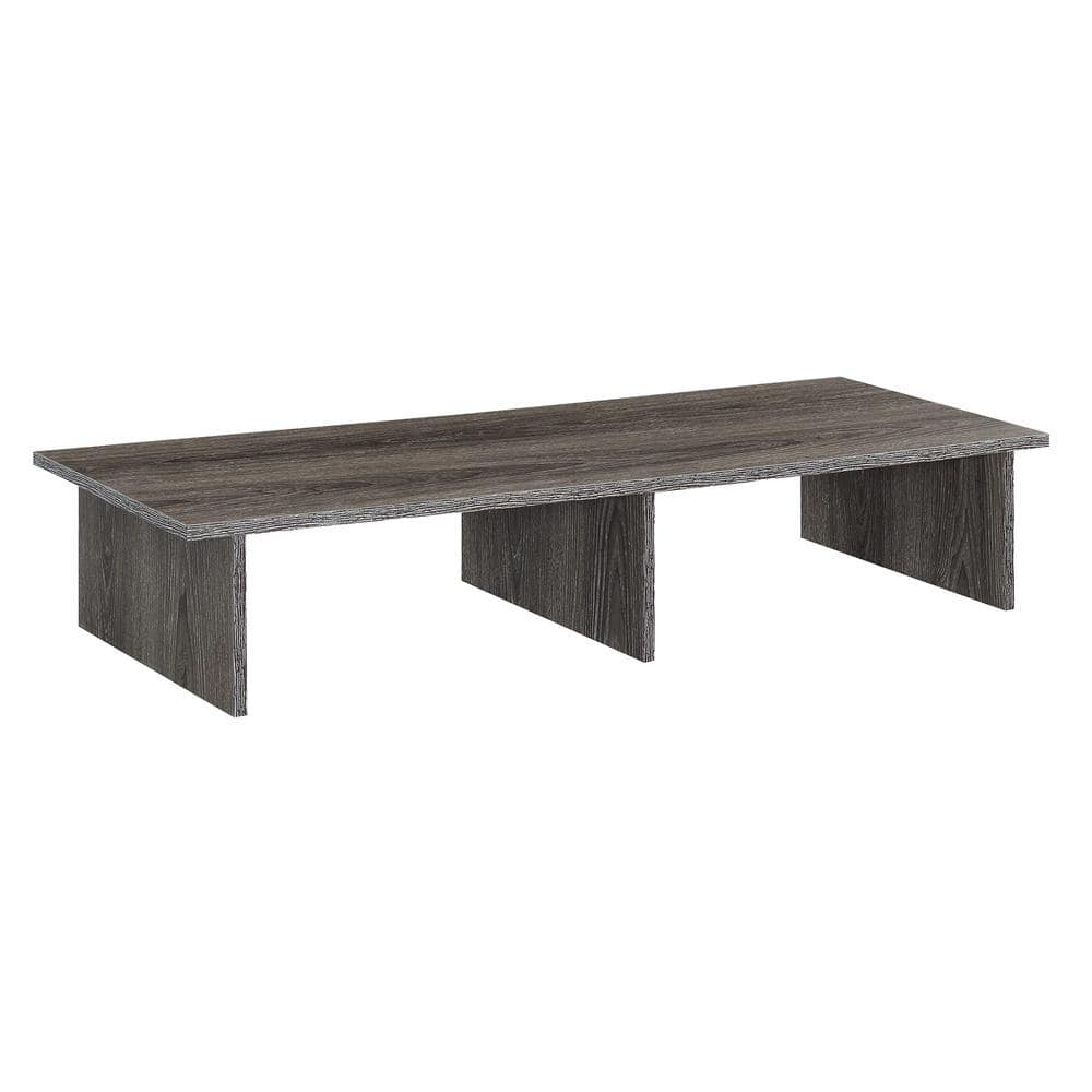 Convenience Concepts Designs2Go 42 In. Rectangle Weathered Gray ... pertaining to Convenience Concepts Designs2Go Large Tv/Monitor Riser In Light Gray Wood Finish