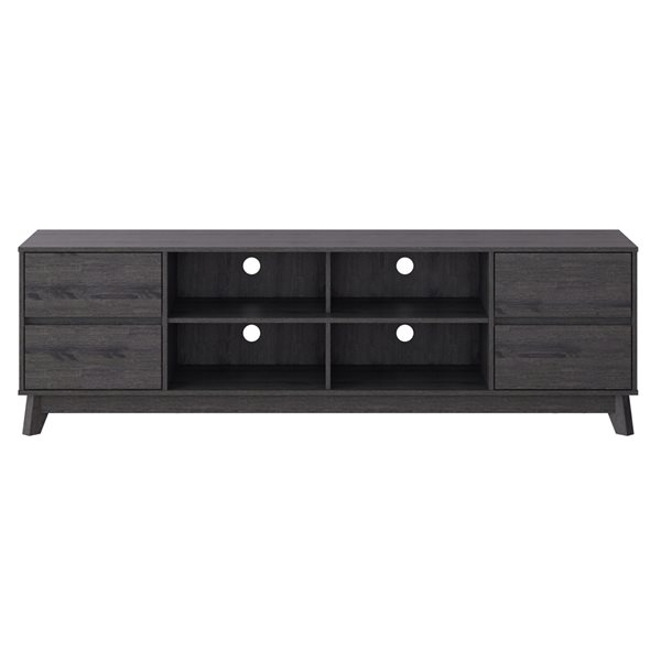 Corliving Hollywood Dark Grey Wood Grain Tv Stand With Drawers For Tvs ... inside Understanding the versatility of CorLiving Hollywood Grey TV stands for large screen displays