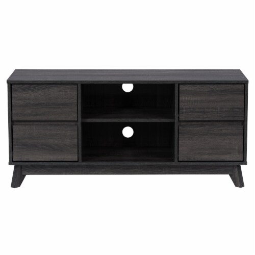 Corliving Hollywood Dark Grey Wood Grain Tv Stand With Drawers For Tvs ... with Understanding the versatility of CorLiving Hollywood Grey TV stands for large screen displays
