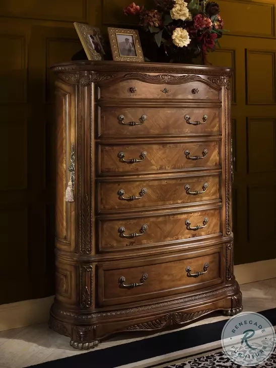 Cortina Honey Walnut 6 Drawer Chest From Michael Amini | Coleman Furniture intended for Exploring the Rich Heritage of Cortina Dresser and Honey Walnut Furniture Making