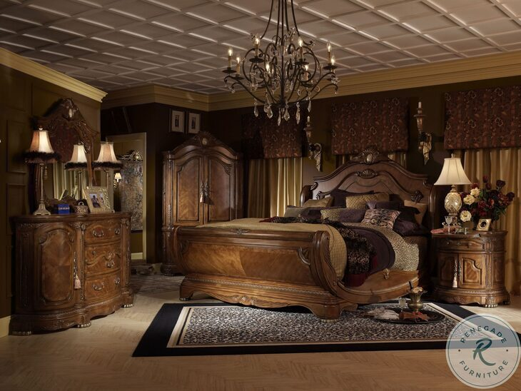 Cortina Honey Walnut Dresser Mirror From Michael Amini | Coleman Furniture with regard to Cortina, Dresser, Honey Walnut