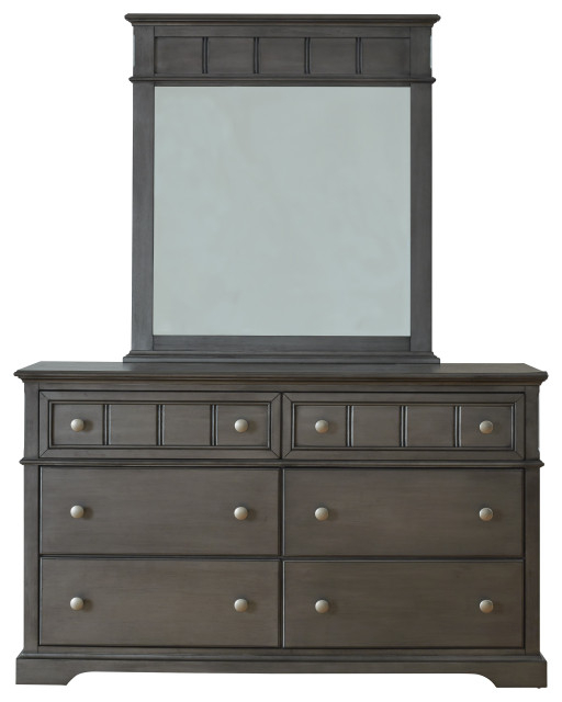 Designing with Cortland Dresser and Mirror in Light Steel Gray for Maximum Impact