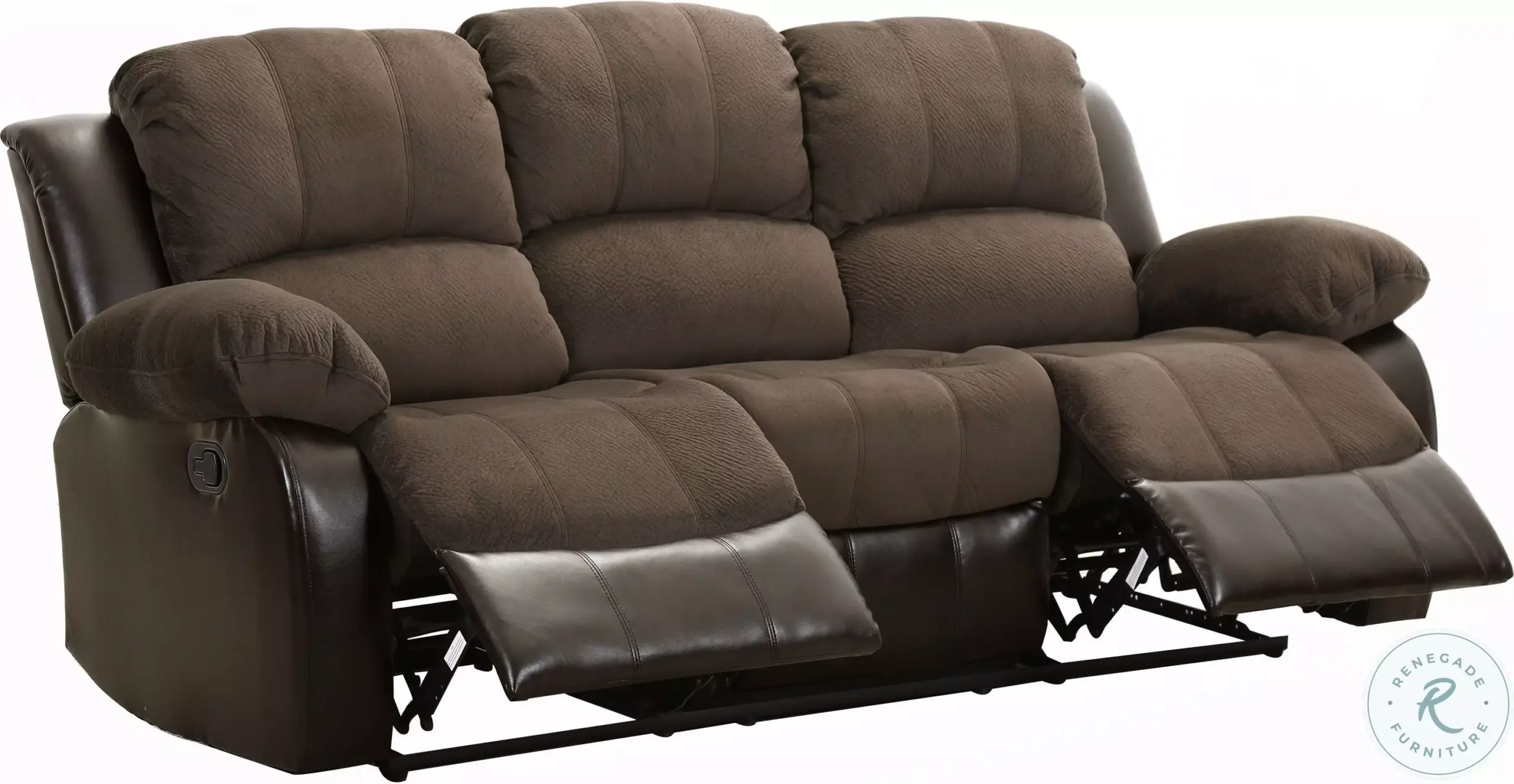 Cranley Dark Brown Double Reclining Sofa From Homelegance (9700Fcp-3) | Coleman Furniture throughout Homelegance Cranley Double Reclining Sofa, Brown Leather