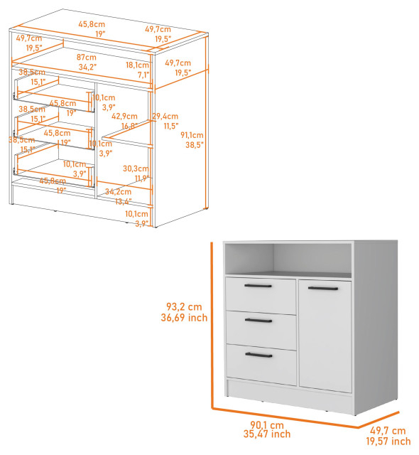 Cresco 3 Drawer Dresser - Transitional - Dressers - By Fm Furniture | Houzz pertaining to The Versatility of Cresco 3 Drawer Dresser in Contemporary Bedrooms