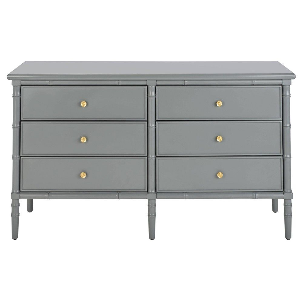 Dark Gray 6 Drawer Dresser - Monserrate Solis with Safavieh Couture Raina 6 Drawer Dresser, Grey/Silver